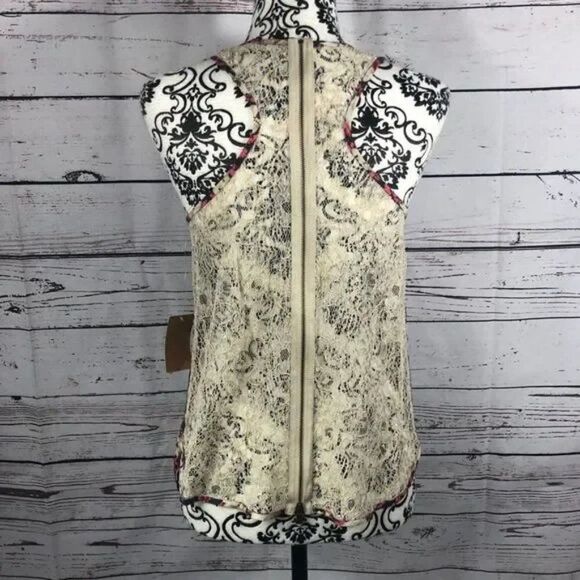 Rachel Roy Floral Lace Zipper Tank - M - Picture 13 of 13